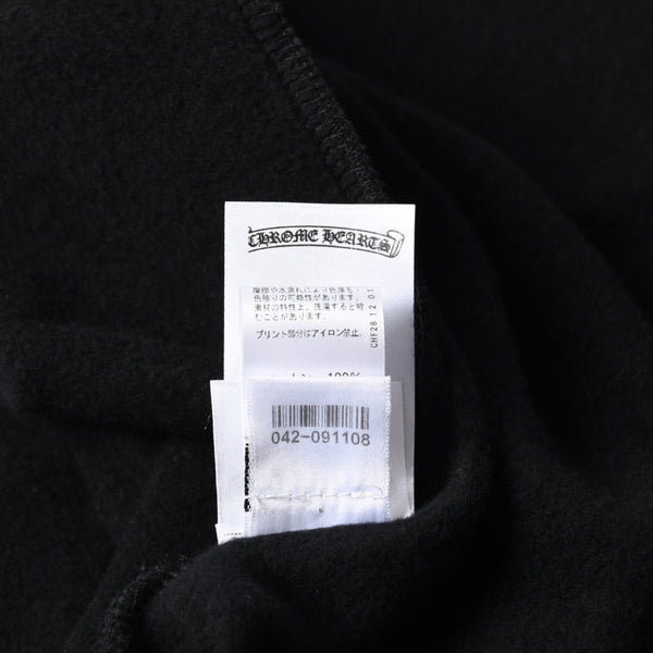 新品同様品 CHROME HEARTS クロムハーツ ジップアップ フーディー パーカー サイズL バーティカルロゴ ダガージップ ブラック 中古 4a007577