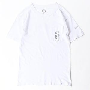 CHROME HEARTS クロムハーツ 半袖Tシャツ サイズS アメリカンフラッグ スクロールラベル ホワイト 美品 中古 4a007316