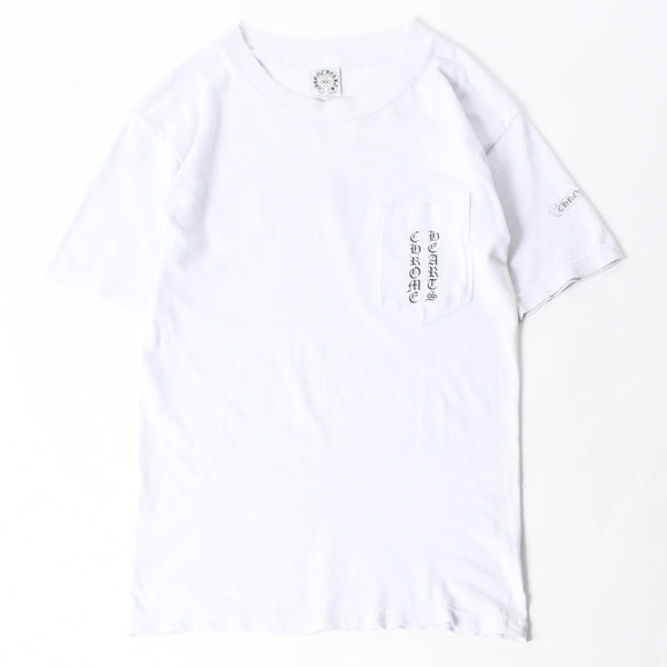 CHROME HEARTS クロムハーツ 半袖Tシャツ サイズS アメリカンフラッグ スクロールラベル ホワイト 美品 中古 4a007316