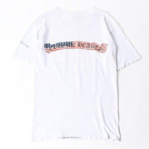 CHROME HEARTS クロムハーツ 半袖Tシャツ サイズS アメリカンフラッグ スクロールラベル ホワイト 美品 中古 4a007316