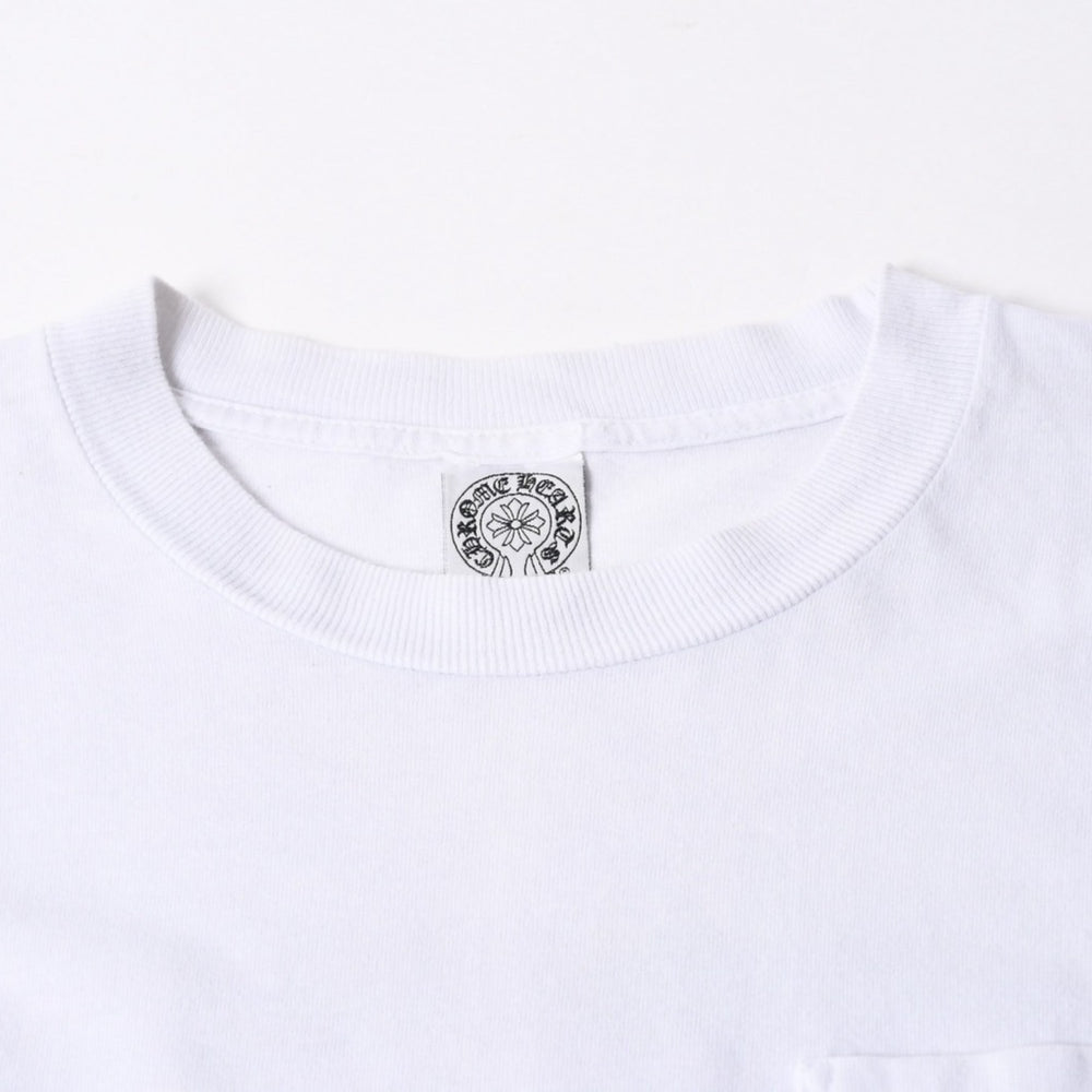 CHROME HEARTS クロムハーツ 半袖Tシャツ サイズS アメリカンフラッグ スクロールラベル ホワイト 美品 中古 4a007316