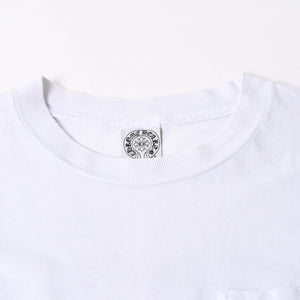 CHROME HEARTS クロムハーツ 半袖Tシャツ サイズS アメリカンフラッグ スクロールラベル ホワイト 美品 中古 4a007316
