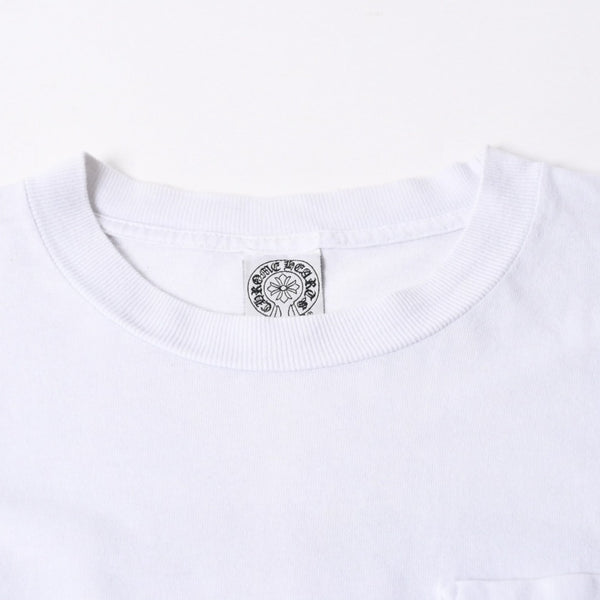 CHROME HEARTS クロムハーツ 半袖Tシャツ サイズS アメリカンフラッグ スクロールラベル ホワイト 美品 中古 4a007316