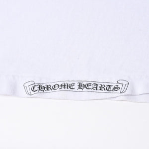 CHROME HEARTS クロムハーツ 半袖Tシャツ サイズS アメリカンフラッグ スクロールラベル ホワイト 美品 中古 4a007316