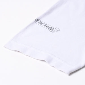 CHROME HEARTS クロムハーツ 半袖Tシャツ サイズS アメリカンフラッグ スクロールラベル ホワイト 美品 中古 4a007316