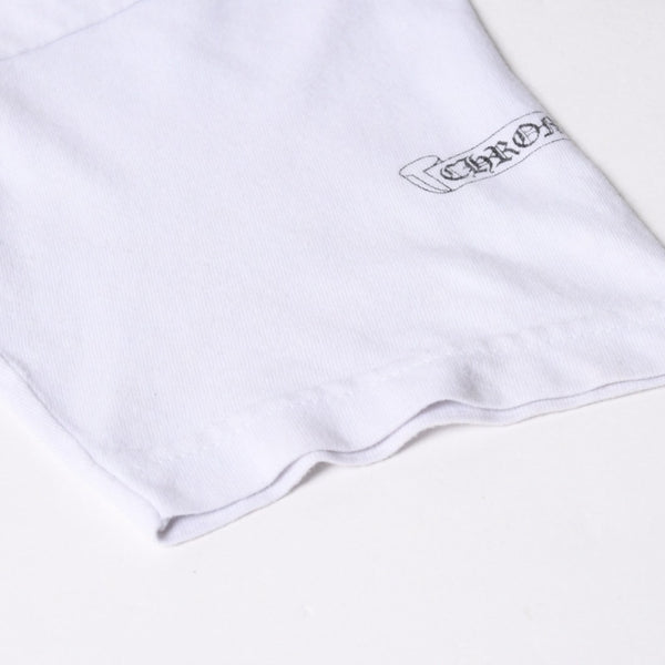 CHROME HEARTS クロムハーツ 半袖Tシャツ サイズS アメリカンフラッグ スクロールラベル ホワイト 美品 中古 4a007316