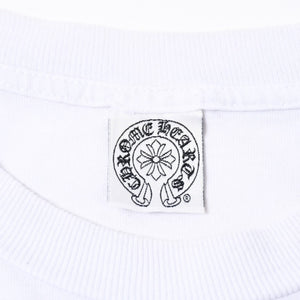 CHROME HEARTS クロムハーツ 半袖Tシャツ サイズS アメリカンフラッグ スクロールラベル ホワイト 美品 中古 4a007316