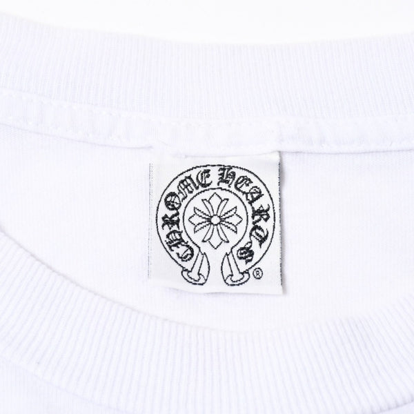 CHROME HEARTS クロムハーツ 半袖Tシャツ サイズS アメリカンフラッグ スクロールラベル ホワイト 美品 中古 4a007316