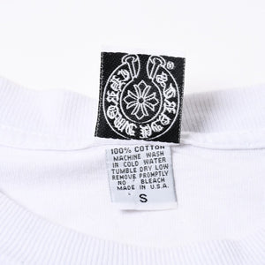 CHROME HEARTS クロムハーツ 半袖Tシャツ サイズS アメリカンフラッグ スクロールラベル ホワイト 美品 中古 4a007316