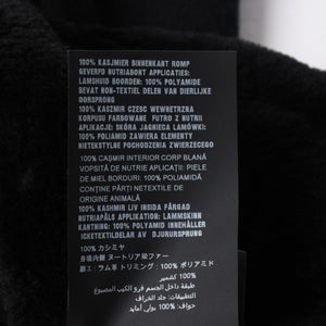 新品同様 PRADA プラダ 裏ボアジップアップベスト UMT345 S192 3FG イタリア製 カシミヤ ブラック シルバー金具 サイズ46 中古 4a007250