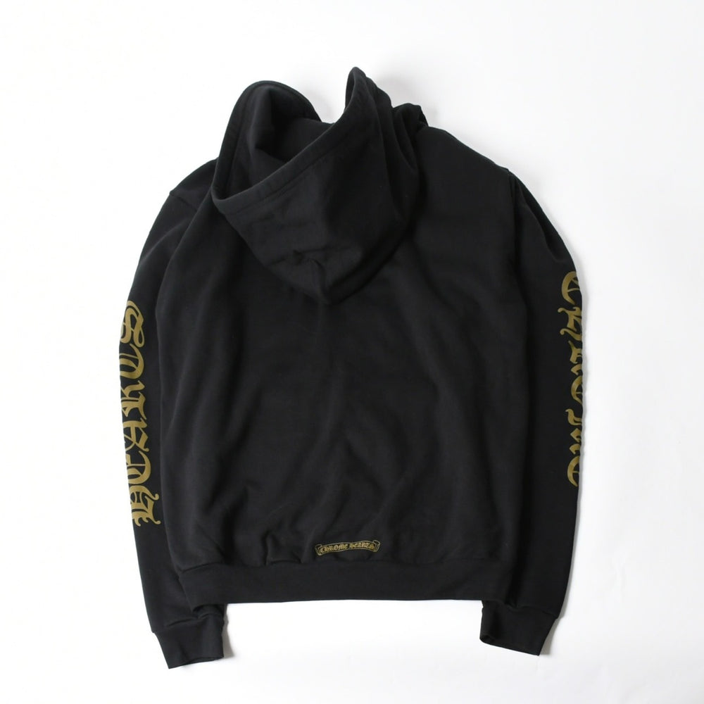 新品同様品 CHROME HEARTS クロムハーツ ジップアップ フーディー パーカー サイズL バーティカルロゴ ダガージップ ブラック 中古 4a007577
