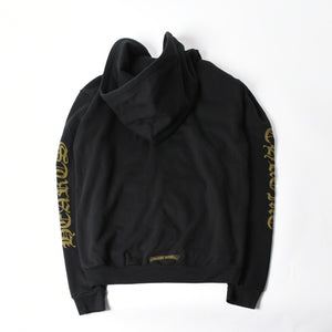 新品同様品 CHROME HEARTS クロムハーツ ジップアップ フーディー パーカー サイズL バーティカルロゴ ダガージップ ブラック 中古 4a007577