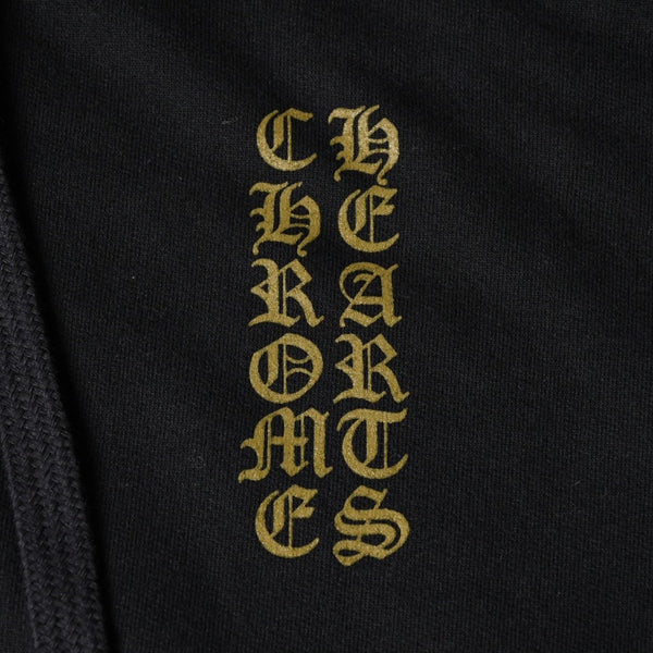 新品同様品 CHROME HEARTS クロムハーツ ジップアップ フーディー パーカー サイズL バーティカルロゴ ダガージップ ブラック 中古 4a007577