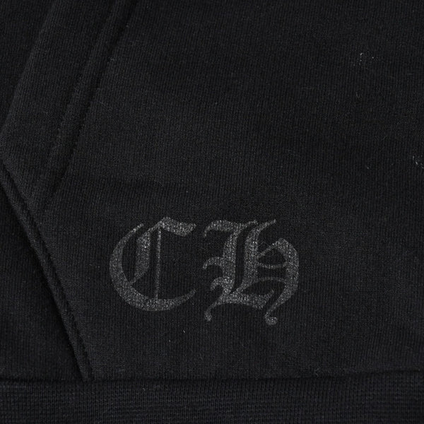 新品同様品 CHROME HEARTS クロムハーツ ジップアップ フーディー パーカー サイズL バーティカルロゴ ダガージップ ブラック 中古 4a007577