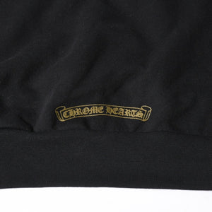 新品同様品 CHROME HEARTS クロムハーツ ジップアップ フーディー パーカー サイズL バーティカルロゴ ダガージップ ブラック 中古 4a007577