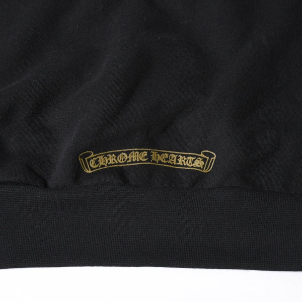 新品同様品 CHROME HEARTS クロムハーツ ジップアップ フーディー パーカー サイズL バーティカルロゴ ダガージップ ブラック 中古 4a007577