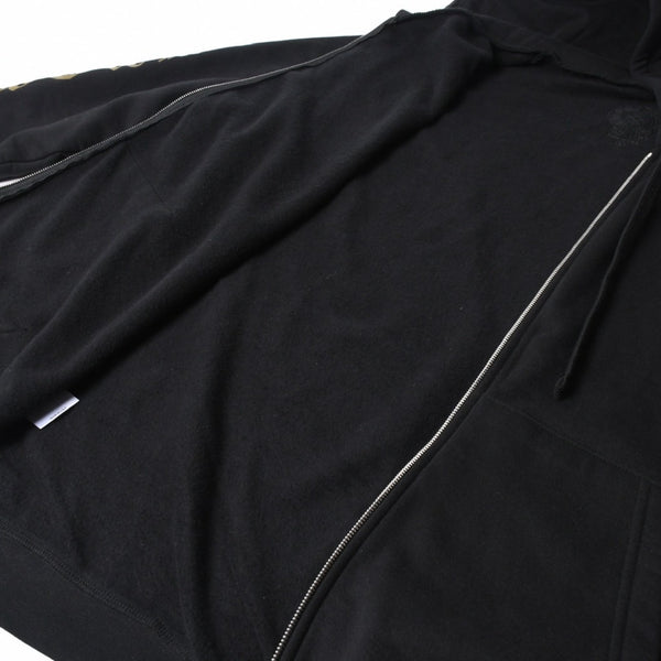 新品同様品 CHROME HEARTS クロムハーツ ジップアップ フーディー パーカー サイズL バーティカルロゴ ダガージップ ブラック 中古 4a007577