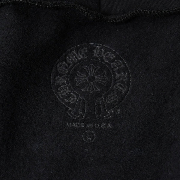 新品同様品 CHROME HEARTS クロムハーツ ジップアップ フーディー パーカー サイズL バーティカルロゴ ダガージップ ブラック 中古 4a007577
