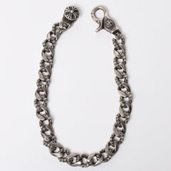 極美品 CHROME HEARTS オールド ファンシーリンク クリップ チョーカー ネックレス メンズ シルバーSV925 重量約195.7g 中古 4a007324