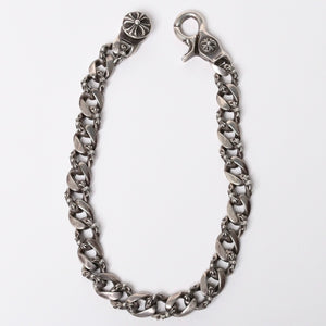 極美品 CHROME HEARTS オールド ファンシーリンク クリップ チョーカー ネックレス メンズ シルバーSV925 重量約195.7g 中古 4a007324