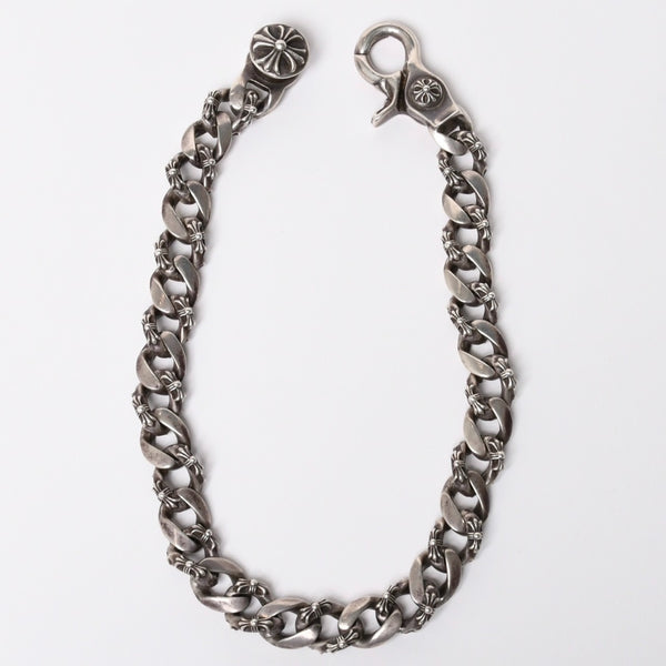 極美品 CHROME HEARTS オールド ファンシーリンク クリップ チョーカー ネックレス メンズ シルバーSV925 重量約195.7g 中古 4a007324