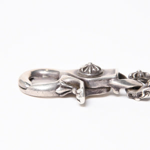 極美品 CHROME HEARTS オールド ファンシーリンク クリップ チョーカー ネックレス メンズ シルバーSV925 重量約195.7g 中古 4a007324