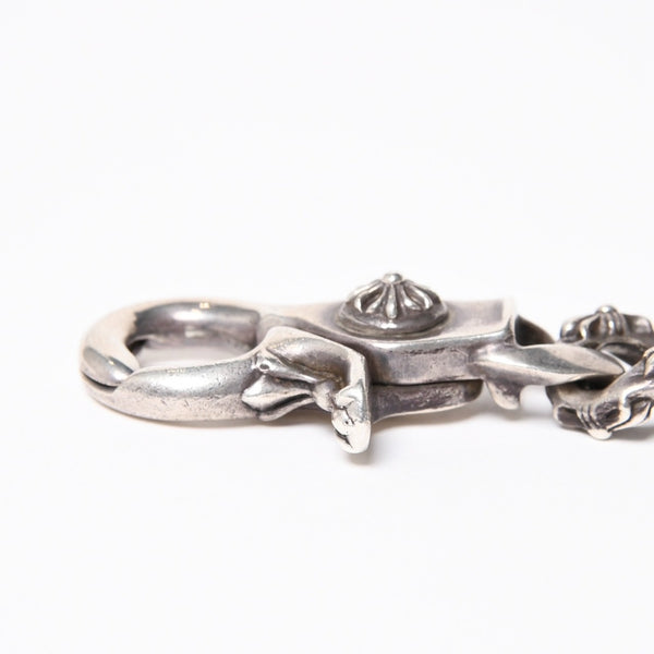 極美品 CHROME HEARTS オールド ファンシーリンク クリップ チョーカー ネックレス メンズ シルバーSV925 重量約195.7g 中古 4a007324