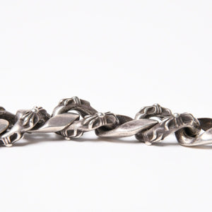 極美品 CHROME HEARTS オールド ファンシーリンク クリップ チョーカー ネックレス メンズ シルバーSV925 重量約195.7g 中古 4a007324