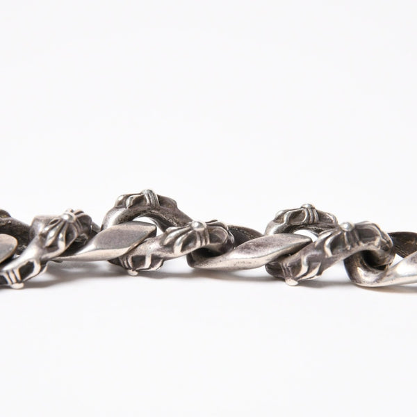 極美品 CHROME HEARTS オールド ファンシーリンク クリップ チョーカー ネックレス メンズ シルバーSV925 重量約195.7g 中古 4a007324