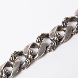 極美品 CHROME HEARTS オールド ファンシーリンク クリップ チョーカー ネックレス メンズ シルバーSV925 重量約195.7g 中古 4a007324