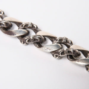 極美品 CHROME HEARTS オールド ファンシーリンク クリップ チョーカー ネックレス メンズ シルバーSV925 重量約195.7g 中古 4a007324