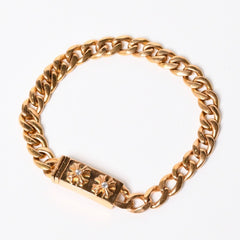 CHROME HEARTS クロムハーツ MINI ID 2CHX 2Pダイヤモンド 22K ゴールドブレスレット 22k2000刻印 重量約42.85g 美品 中古 4a007263