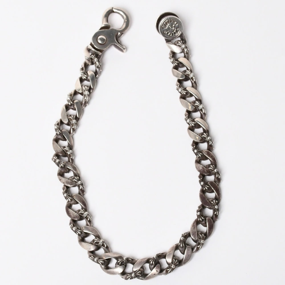 極美品 CHROME HEARTS オールド ファンシーリンク クリップ チョーカー ネックレス メンズ シルバーSV925 重量約195.7g 中古 4a007324