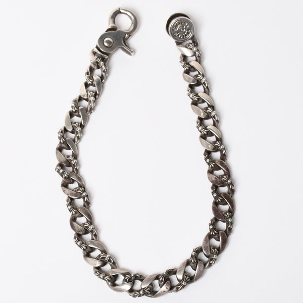 極美品 CHROME HEARTS オールド ファンシーリンク クリップ チョーカー ネックレス メンズ シルバーSV925 重量約195.7g 中古 4a007324