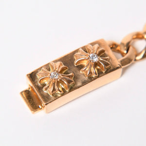 CHROME HEARTS クロムハーツ MINI ID 2CHX 2Pダイヤモンド 22K ゴールドブレスレット 22k2000刻印 重量約42.85g 美品 中古 4a007263
