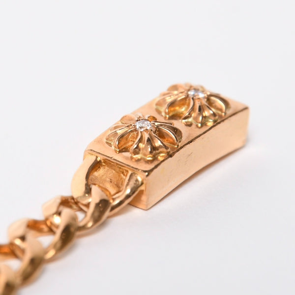 CHROME HEARTS クロムハーツ MINI ID 2CHX 2Pダイヤモンド 22K ゴールドブレスレット 22k2000刻印 重量約42.85g 美品 中古 4a007263