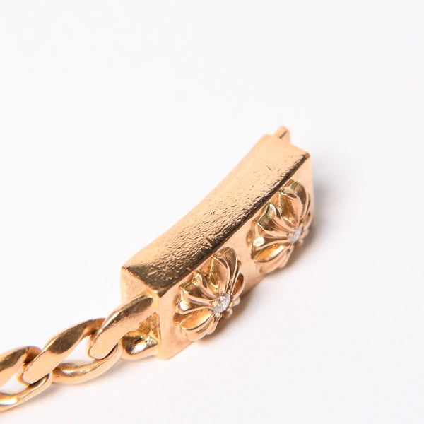CHROME HEARTS クロムハーツ MINI ID 2CHX 2Pダイヤモンド 22K ゴールドブレスレット 22k2000刻印 重量約42.85g 美品 中古 4a007263