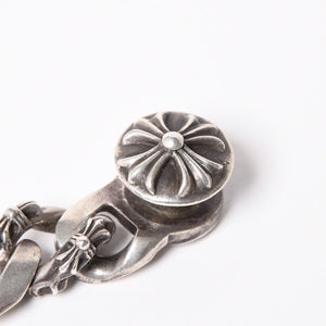 極美品 CHROME HEARTS オールド ファンシーリンク クリップ チョーカー ネックレス メンズ シルバーSV925 重量約195.7g 中古 4a007324