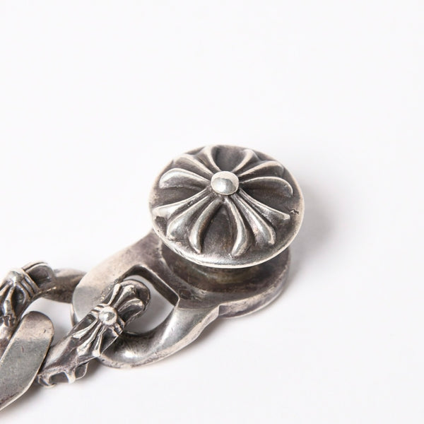 極美品 CHROME HEARTS オールド ファンシーリンク クリップ チョーカー ネックレス メンズ シルバーSV925 重量約195.7g 中古 4a007324
