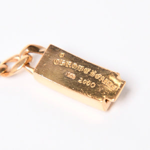 CHROME HEARTS クロムハーツ MINI ID 2CHX 2Pダイヤモンド 22K ゴールドブレスレット 22k2000刻印 重量約42.85g 美品 中古 4a007263