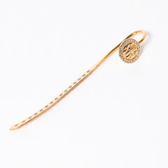 極美品 CHROME HEARTS クロムハーツ BOOK MARKER ANGEL MEDAL ブックマーク エンジェルメダル ダイヤモンド 約28.03g 22k ゴールド 中古 4a007285