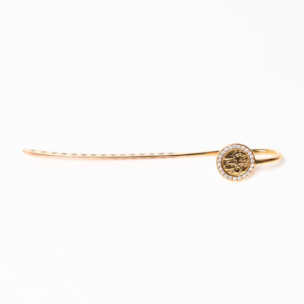 極美品 CHROME HEARTS クロムハーツ BOOK MARKER ANGEL MEDAL ブックマーク エンジェルメダル ダイヤモンド 約28.03g 22k ゴールド 中古 4a007285