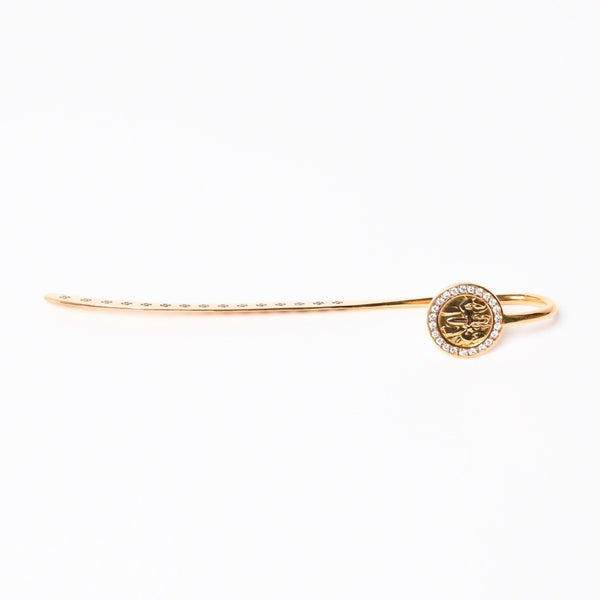 極美品 CHROME HEARTS クロムハーツ BOOK MARKER ANGEL MEDAL ブックマーク エンジェルメダル ダイヤモンド 約28.03g 22k ゴールド 中古 4a007285