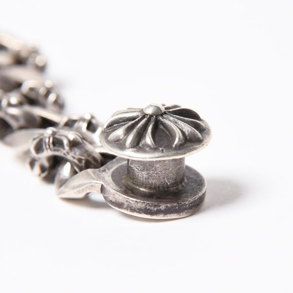 極美品 CHROME HEARTS オールド ファンシーリンク クリップ チョーカー ネックレス メンズ シルバーSV925 重量約195.7g 中古 4a007324