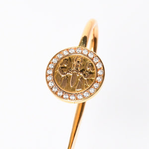 極美品 CHROME HEARTS クロムハーツ BOOK MARKER ANGEL MEDAL ブックマーク エンジェルメダル ダイヤモンド 約28.03g 22k ゴールド 中古 4a007285