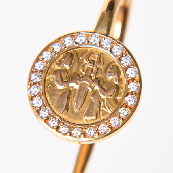 極美品 CHROME HEARTS クロムハーツ BOOK MARKER ANGEL MEDAL ブックマーク エンジェルメダル ダイヤモンド 約28.03g 22k ゴールド 中古 4a007285