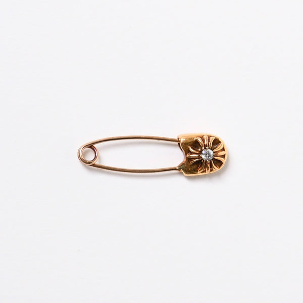 極美品 CHROME HEARTS クロムハーツ 22K パヴェダイヤ スモール セーフティピン 重量約3,5g 22KYG 22K 中古 4a007288