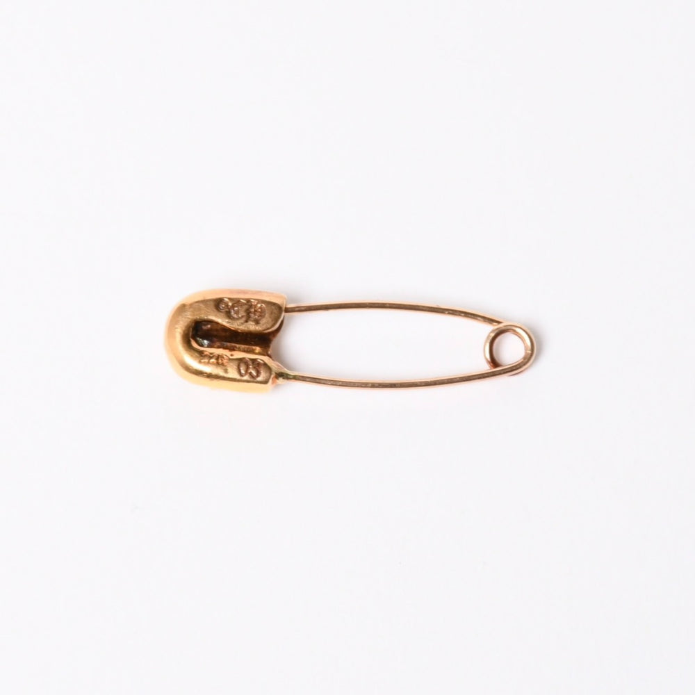 極美品 CHROME HEARTS クロムハーツ 22K パヴェダイヤ スモール セーフティピン 重量約3,5g 22KYG 22K 中古 4a007288