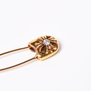極美品 CHROME HEARTS クロムハーツ 22K パヴェダイヤ スモール セーフティピン 重量約3,5g 22KYG 22K 中古 4a007288