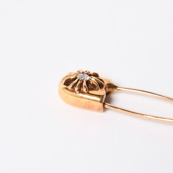 極美品 CHROME HEARTS クロムハーツ 22K パヴェダイヤ スモール セーフティピン 重量約3,5g 22KYG 22K 中古 4a007288
